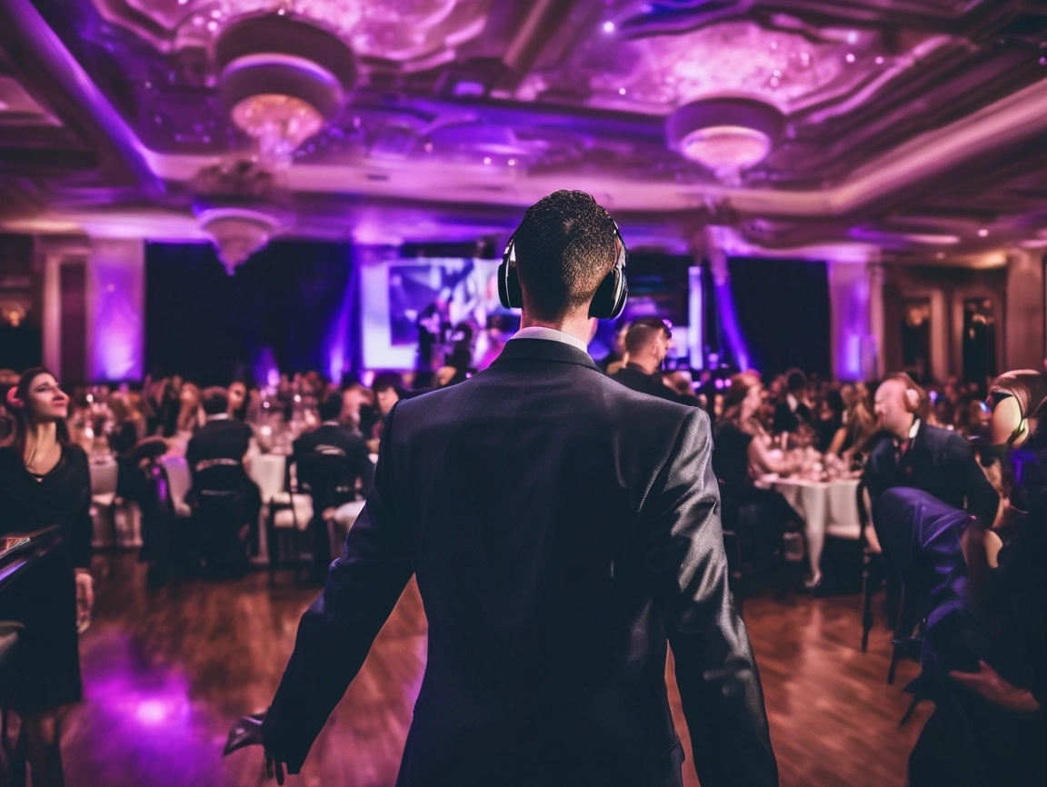 Corporate Event DJ in Vancouver performing at a professional business event with high-quality sound, lighting, and a lively atmosphere.