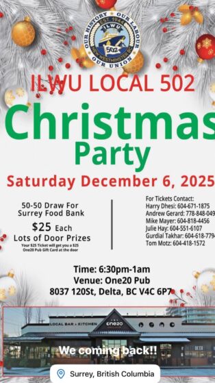 ILWU Local 502 Christmas Party 2025